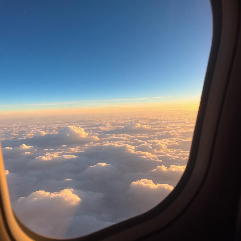Peaceful view from an airplane window